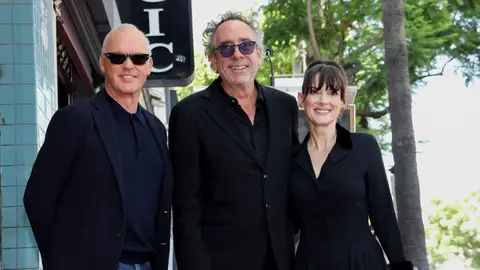 Michael Keaton, Tim Burton y Winona Ryder Michael Keaton, Tim Burton y Winona Ryder