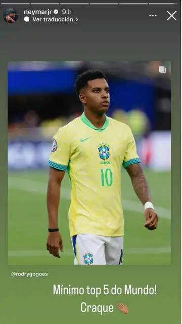 Historia de Instagram de Neymar Historia de Instagram de Neymar