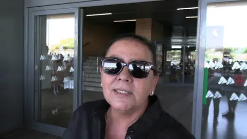 María del Monte, en la estación de Sevilla María del Monte, en la estación de Sevilla