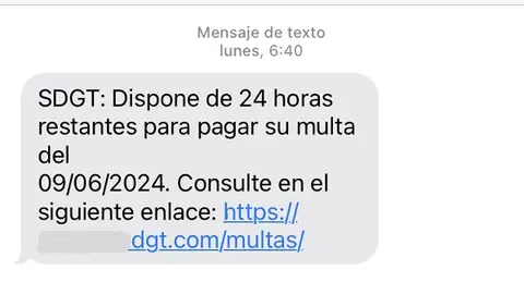 Imagen del mensaje de la estafa Imagen del mensaje de la estafa