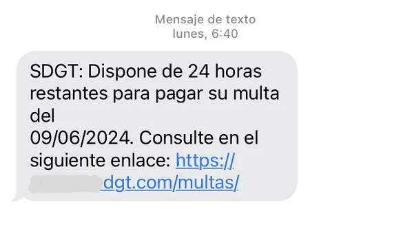 Imagen del mensaje de la estafa Imagen del mensaje de la estafa