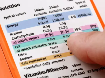 Etiqueta nutricional de un producto alimentario Etiqueta nutricional de un producto alimentario