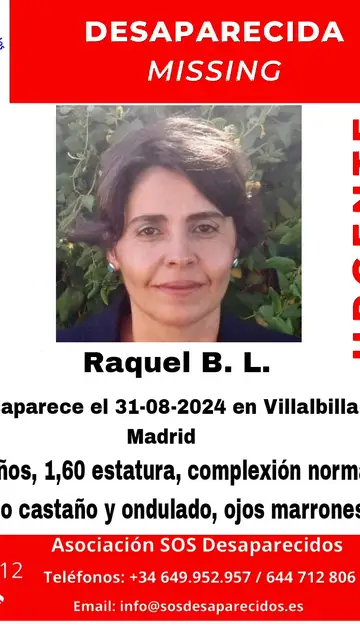 Imagen del cartel de búsqueda de Raquel B.L. Imagen del cartel de búsqueda de Raquel B.L.