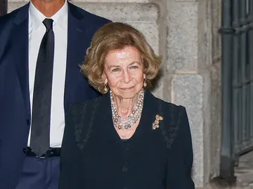 La reina Sofía en la misa funeral de Juan Gómez-Acebo La reina Sofía en la misa funeral de Juan Gómez-Acebo