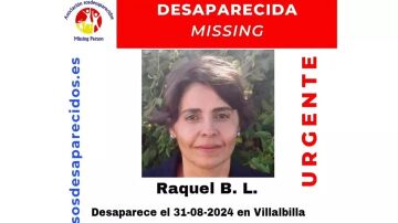 Cartel con la fotografia de Raquel B.L. publicada por sosdesaparecido