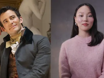 Luke Thompson y Yerin Ha, Benedict y Sophie en Los Bridgerton Luke Thompson y Yerin Ha, Benedict y Sophie en Los Bridgerton