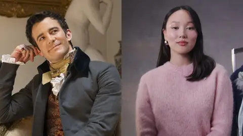 Luke Thompson y Yerin Ha, Benedict y Sophie en Los Bridgerton Luke Thompson y Yerin Ha, Benedict y Sophie en Los Bridgerton