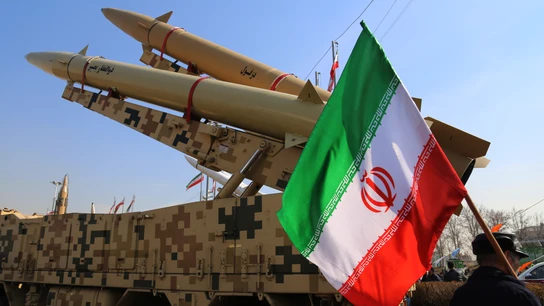 Misiles de fabricación iraní en un acto en Teherán en conmemoración del 45º aniversario de la Revolución Islámica de Irán Misiles de fabricación iraní en un acto en Teherán en conmemoración del 45º aniversario de la Revolución Islámica de Irán