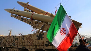 Misiles de fabricación iraní en un acto en Teherán en conmemoración del 45º aniversario de la Revolución Islámica de Irán