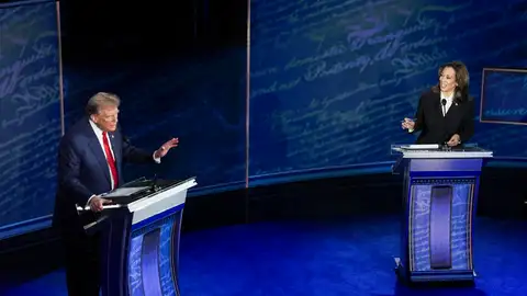Donald Trump y Kamala Harris en el debate electoral Donald Trump y Kamala Harris en el debate electoral
