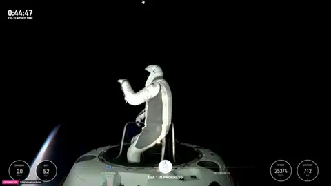 Así ha sido la primera caminata espacial de la Misión Polaris Dawn de Space X Así ha sido la primera caminata espacial de la Misión Polaris Dawn de Space X