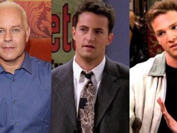 James Michael Tyler, Matthew Perry y Stan Kirsch en Friends