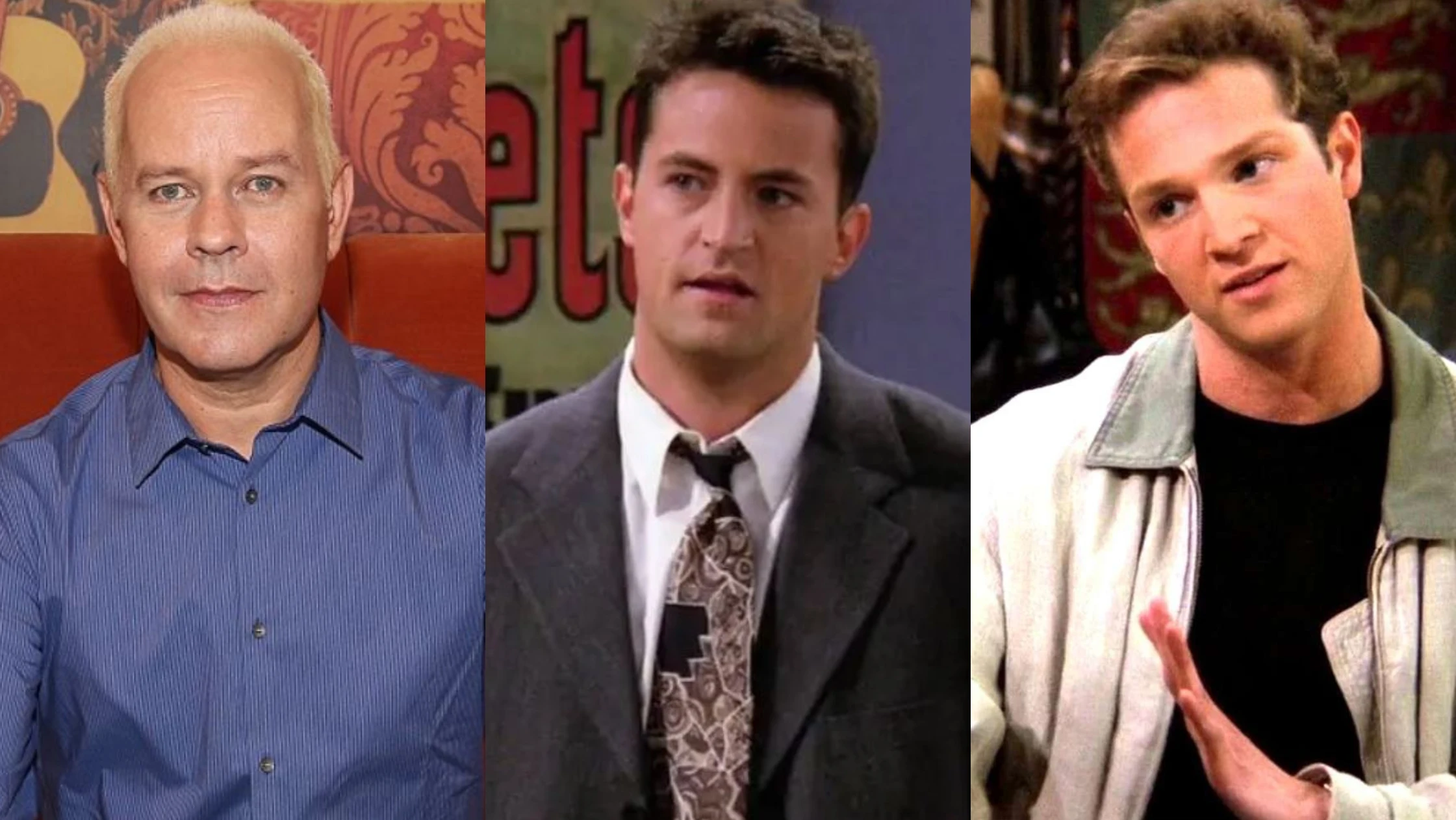 James Michael Tyler, Matthew Perry y Stan Kirsch en Friends
