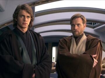 Ewan McGregor (Obi-Wan Kenobi) y Hayden Christensen (Anakin Skywalker) en Star Wars