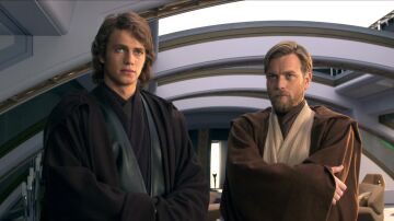 Ewan McGregor (Obi-Wan Kenobi) y Hayden Christensen (Anakin Skywalker) en Star Wars