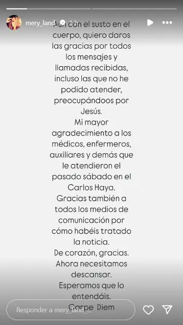 Historia de Instagram de María José Campanario Historia de Instagram de María José Campanario