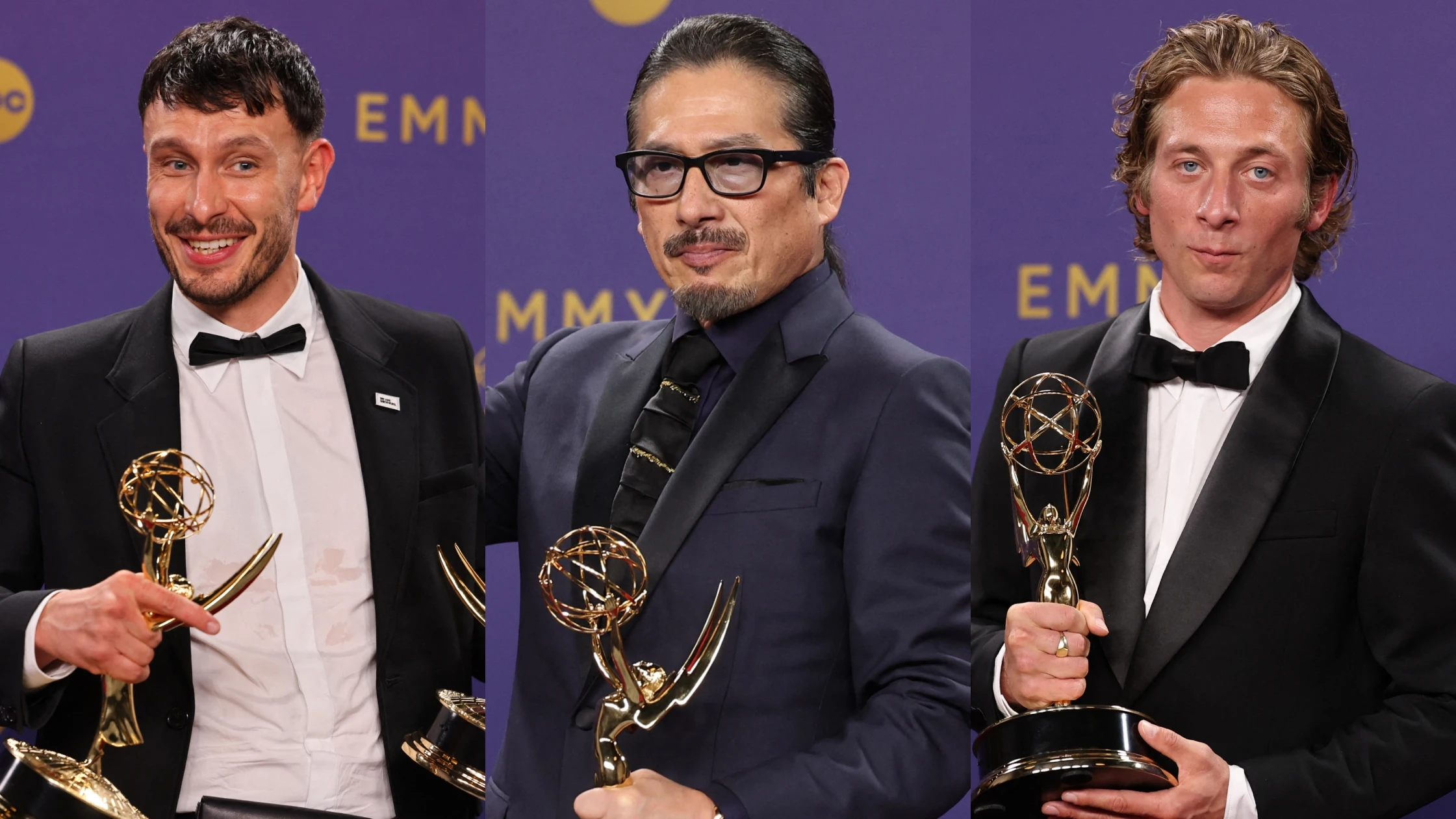 Richard Gadd, Hiroyuki Sanada, Jeremy Allen White en los premios Emmy 2024