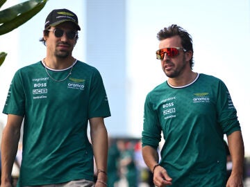 Fernando Alonso y Lance Stroll en los Libres del GP de Arabia Saudí