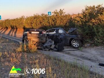 Así quedaron los coches tras la colisión