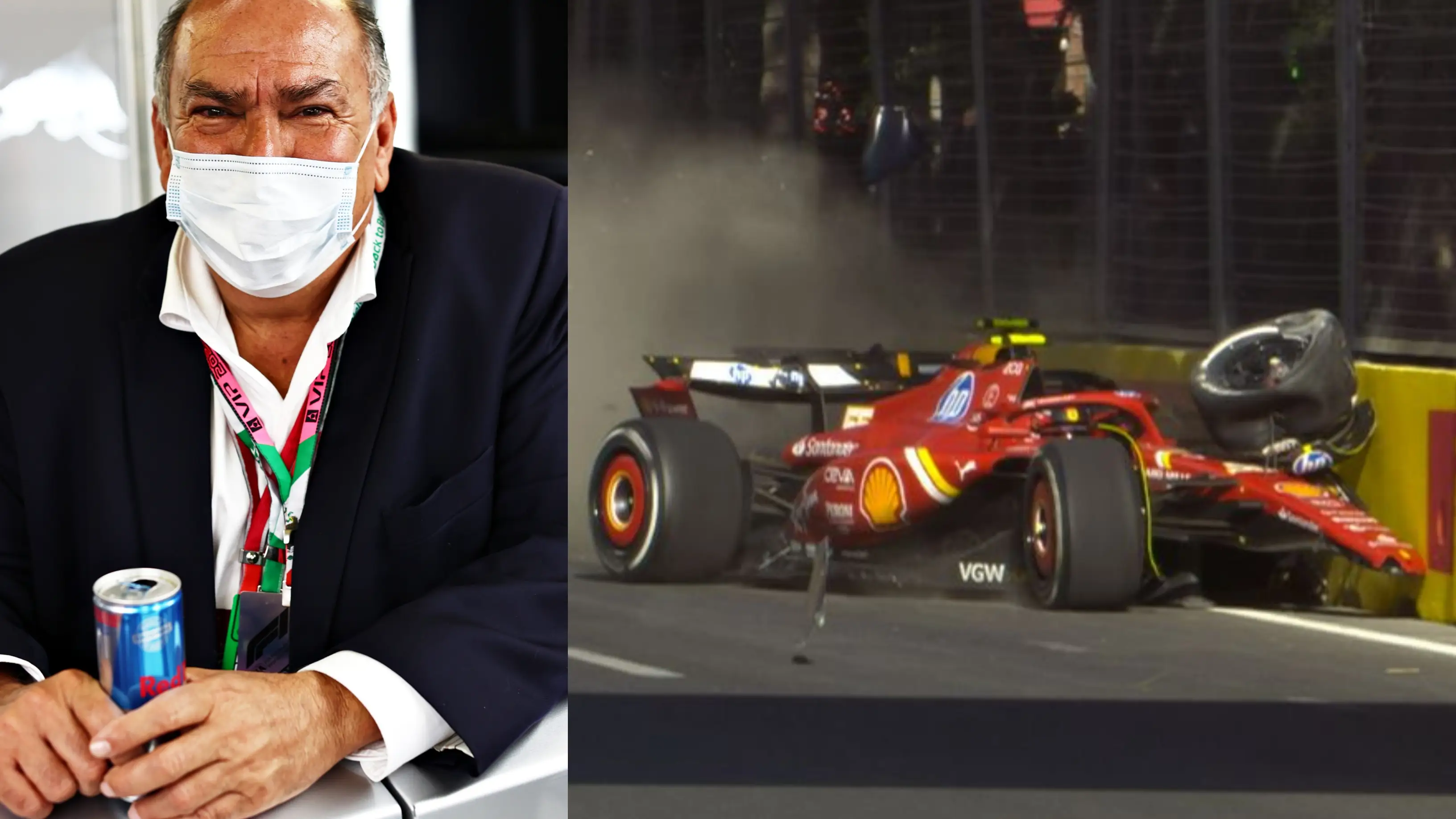 Antonio P&eacute;rez/imagen del accidente entre Sainz y Checo en Bak&uacute;