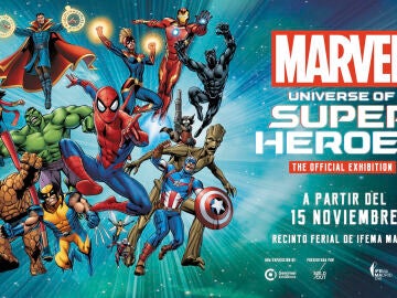 Cartel de la exposición de Marvel en Madrid