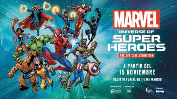 Cartel de la exposición de Marvel en Madrid