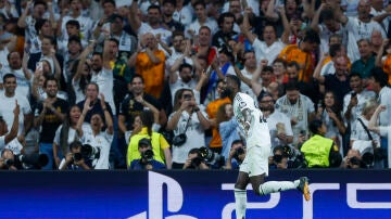 Rüdiger celebra el segundo gol del Madrid ante el Stuttgart