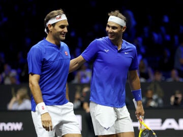 Roger Federer y Rafa Nadal durante la Laver Cup 2022, último torneo del suizo