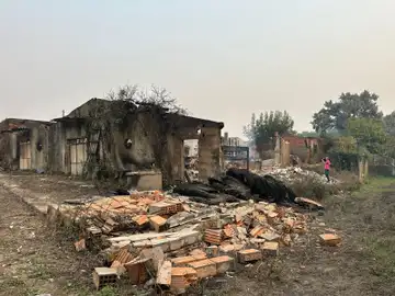 Vivienda calcinada por el fuego en Portugal Vivienda calcinada por el fuego en Portugal