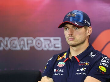 Max Verstappen en la rueda de prensa del GP de Singapur