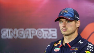 Max Verstappen en la rueda de prensa del GP de Singapur