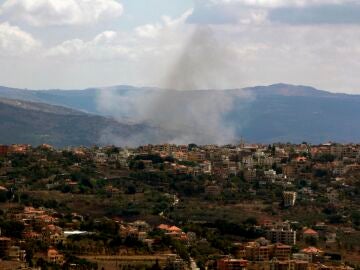 Un bombardeo israelí sobre la ciudad de Khiyam