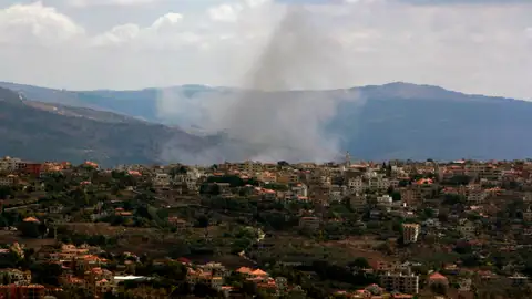 Un bombardeo israelí sobre la ciudad de Khiyam Un bombardeo israelí sobre la ciudad de Khiyam
