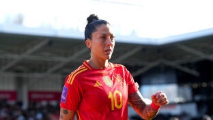 Jenni Hermoso durante un partido de Espa&ntilde;a en la Eurocopa 2024