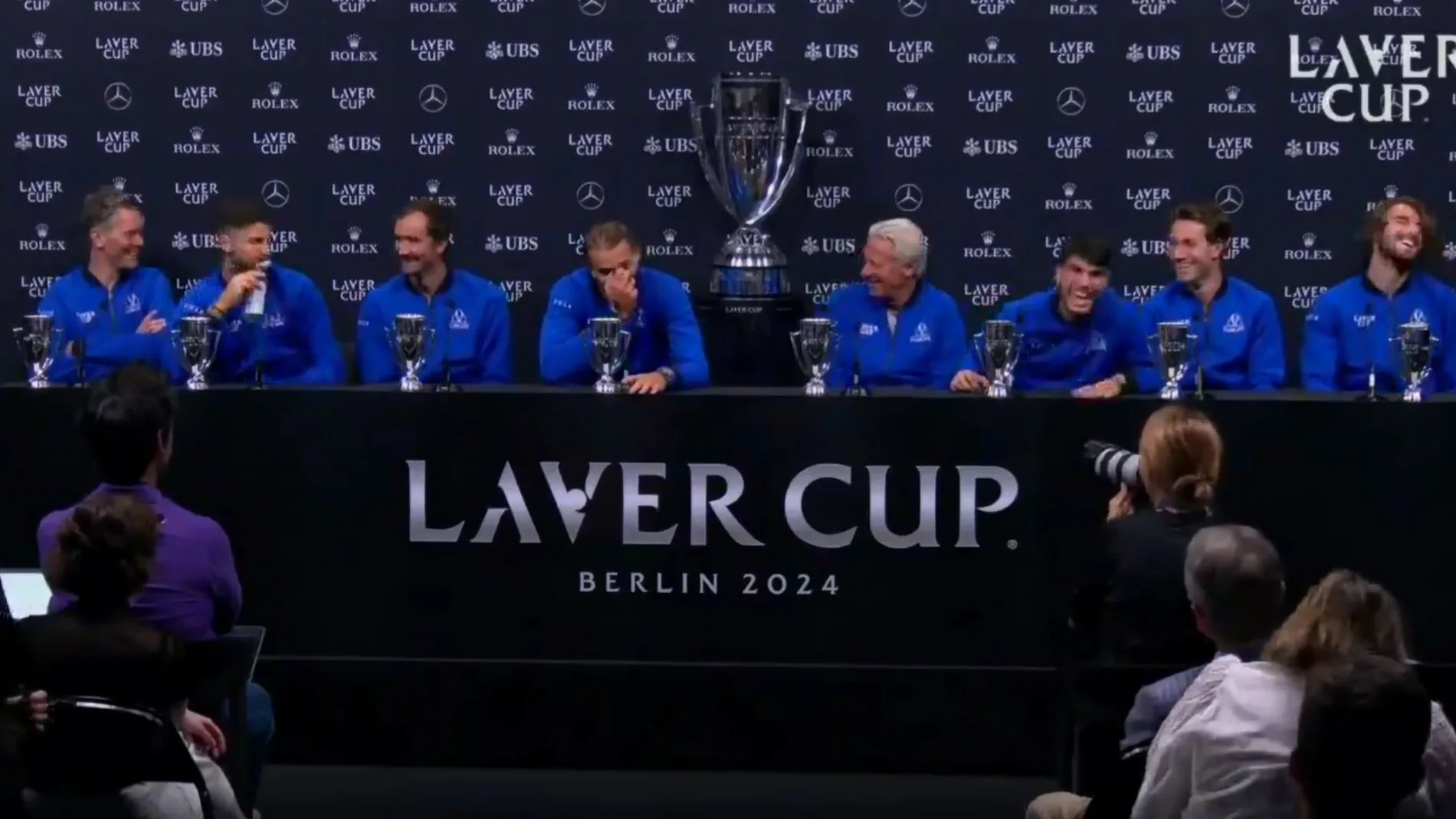 El equipo Europa en rueda de prensa después de ganar la Laver Cup 2024 El equipo Europa en rueda de prensa después de ganar la Laver Cup 2024