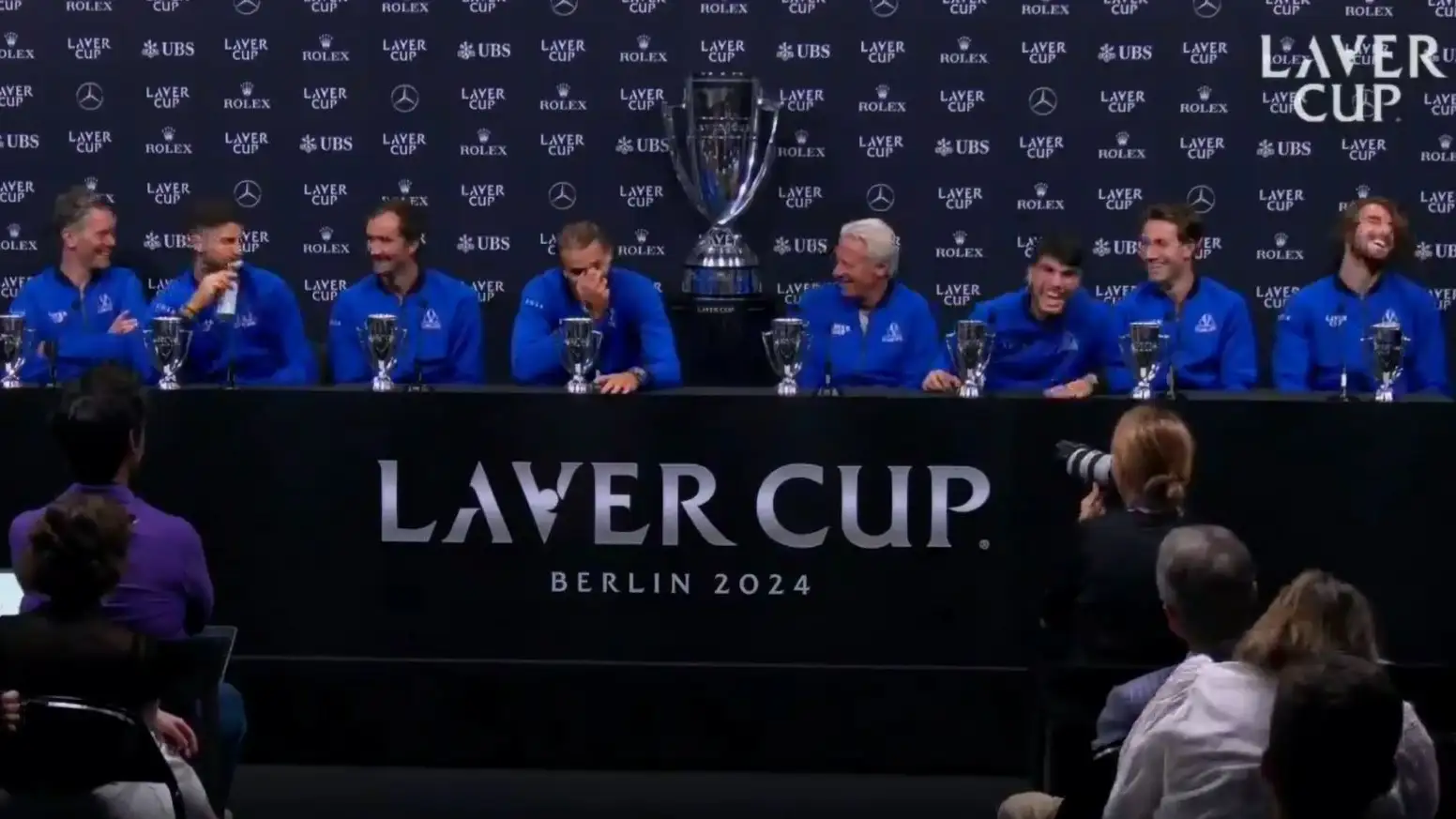 El equipo Europa en rueda de prensa despu&eacute;s de ganar la Laver Cup 2024