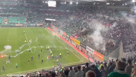 Escenas de terror en el derbi de Viena Batalla campal en Viena: ultras del Rapid lanzan bengalas a la grada visitante