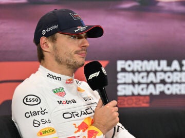 Verstappen, en la rueda de prensa de la FIA