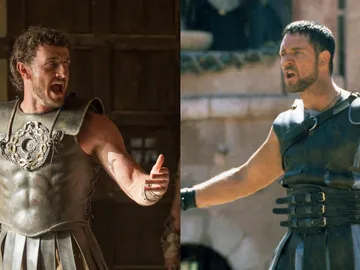 Paul Mescal y Russell Crowe en Gladiator Paul Mescal y Russell Crowe en Gladiator