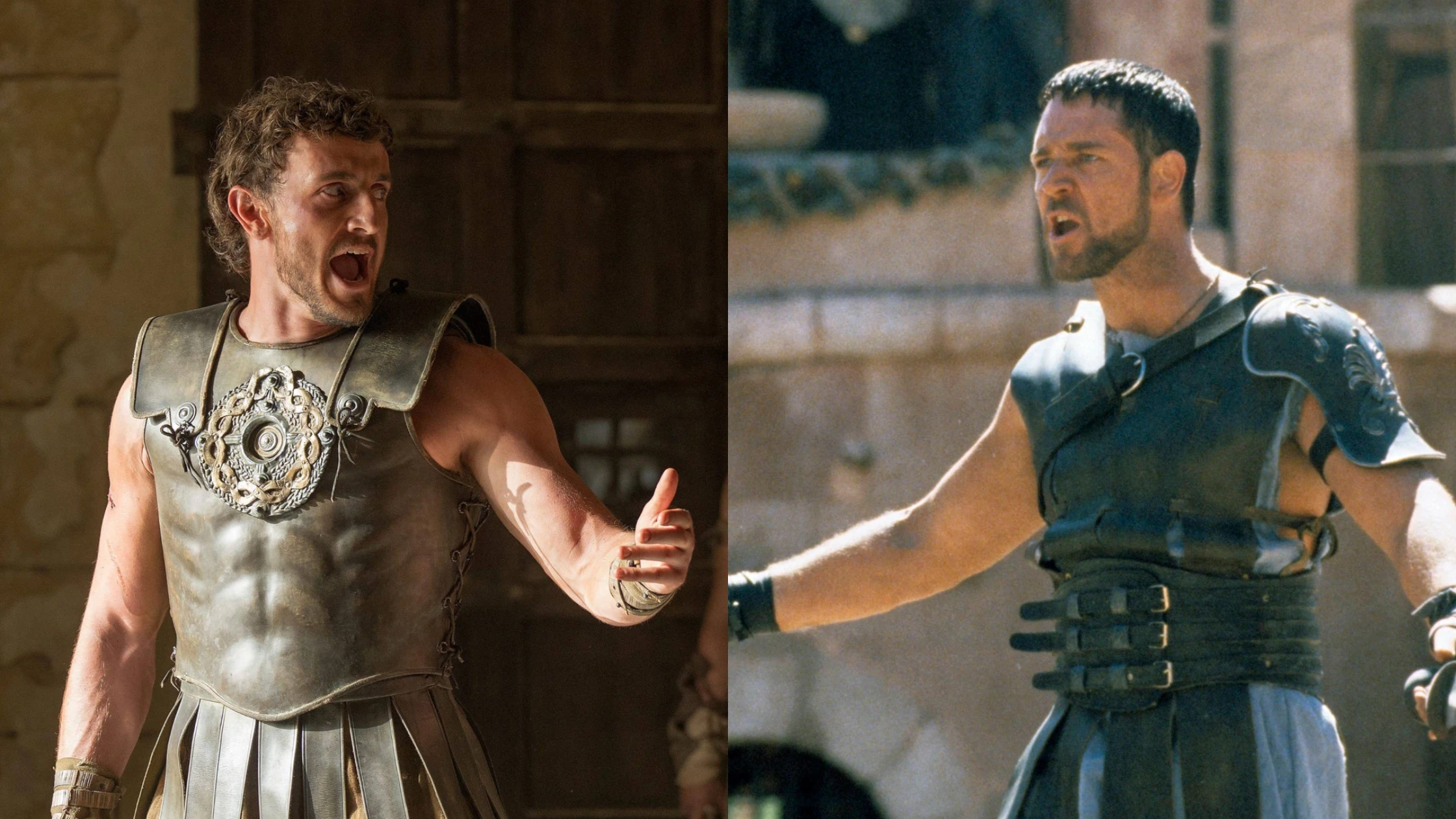 Paul Mescal y Russell Crowe en Gladiator