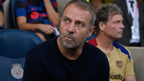 Hansi Flick, en un partido del Barcelona Hansi Flick, en un partido del Barcelona