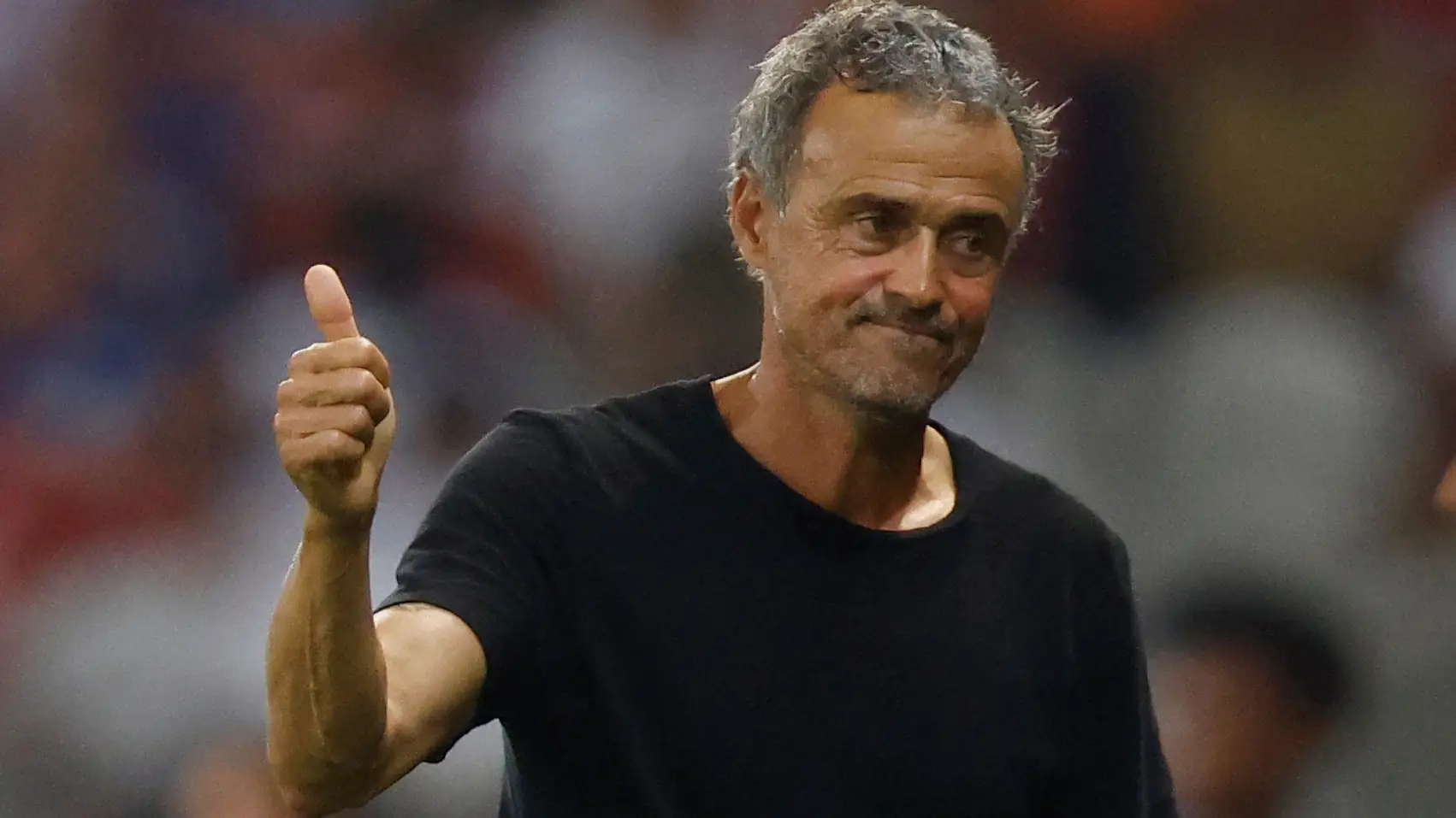 Luis Enrique, en un partido de la Ligue 1
