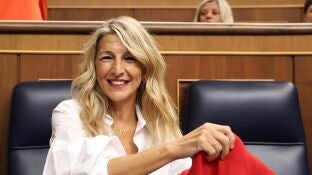 Yolanda D&iacute;az, durante una sesi&oacute;n de control al Gobierno