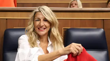 Yolanda Díaz, durante una sesión de control al Gobierno Yolanda Díaz, durante una sesión de control al Gobierno
