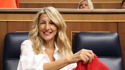 Yolanda Díaz, durante una sesión de control al Gobierno Yolanda Díaz, durante una sesión de control al Gobierno