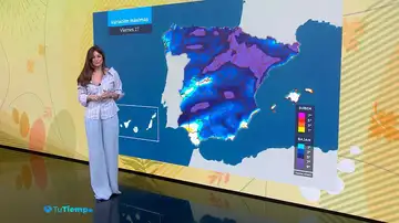 Mapa de variación de temperaturas del viernes Mapa de variación de temperaturas del viernes