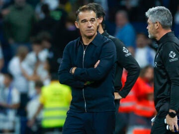 Luis García Plaza, al termino del partido en el Bernabéu