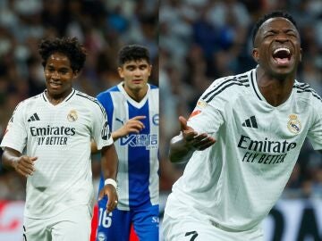 Endrick y Vinícius, en el partido ante el Alavés