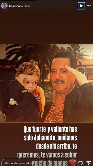 El mensaje de despedida de Fran Redondo a su abuelo, Julián Muñoz El mensaje de despedida de Fran Redondo a su abuelo, Julián Muñoz