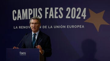 Alberto Núñez Feijóo en la clausura del Campus FAES 2024